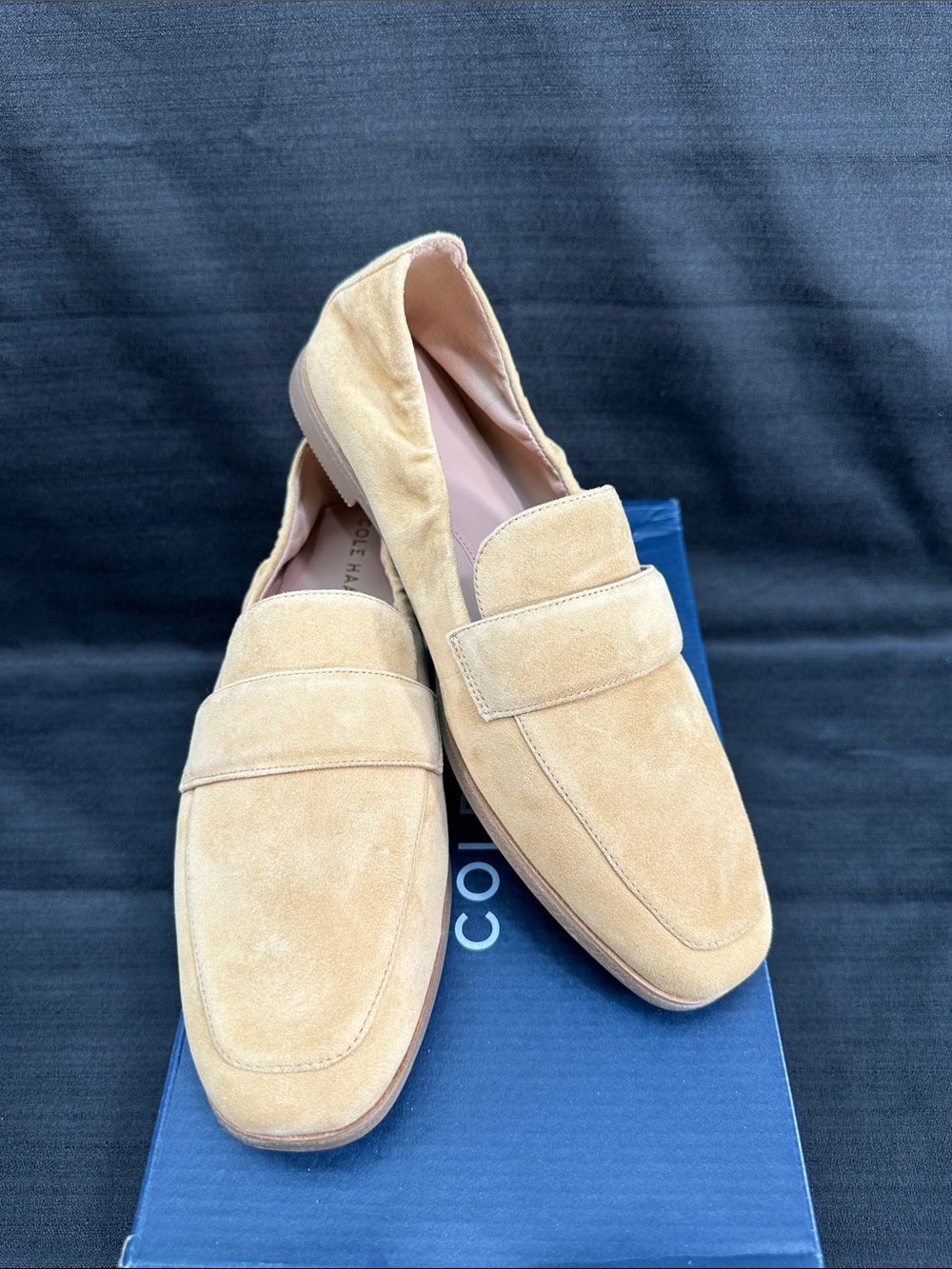 NIB Cole Haan Trinnie Soft Loafer Suede Buckwheat Grand 360 Women's Shoes Sz 9B